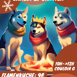 Affiche de ventes de flamenkuche pour récupération de font